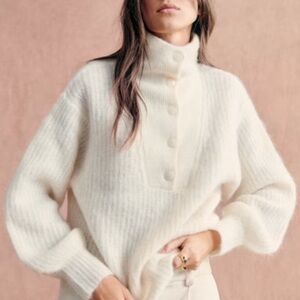 Sezane Micky Jumper Ecru Cream White Mohair Mickey Sweater XXS XS